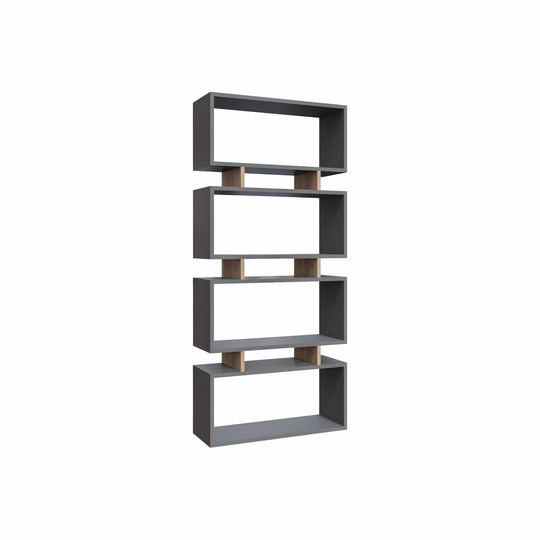 Biblioteca AMSTERDAM OCN-34646, gri antracit/stejar