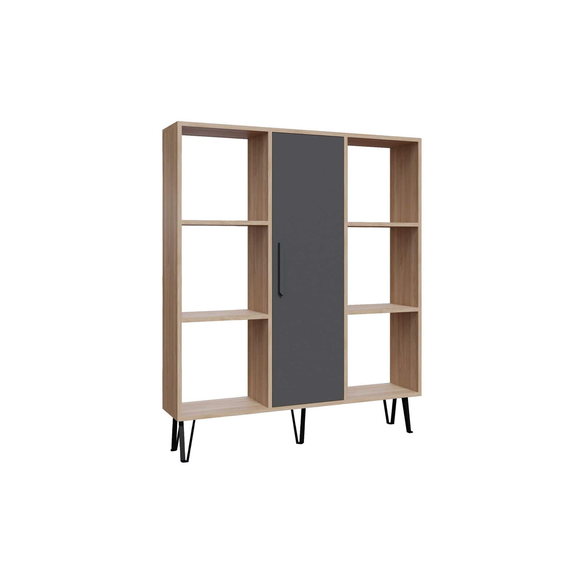 Biblioteca AMSTERDAM OCN-34667, stejar gri/gri antracit