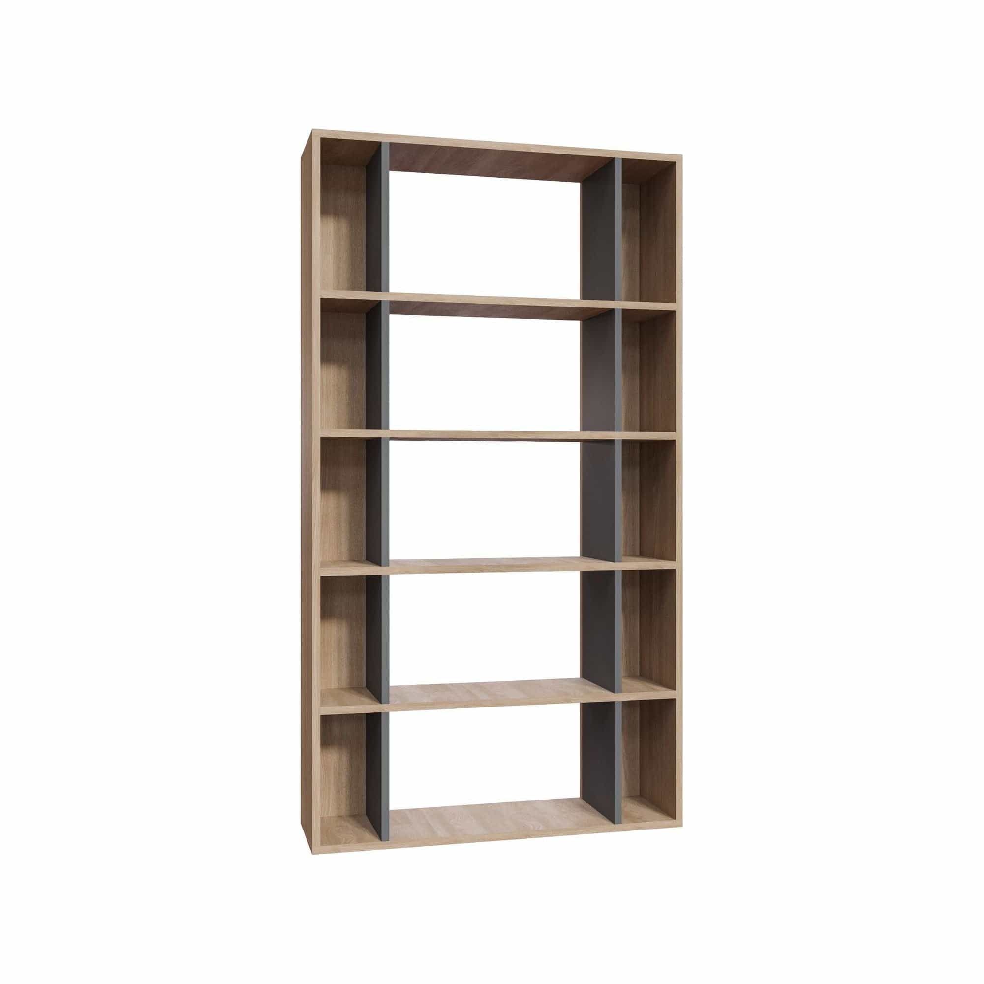 Biblioteca AMSTERDAM OCN-34673, stejar gri/gri