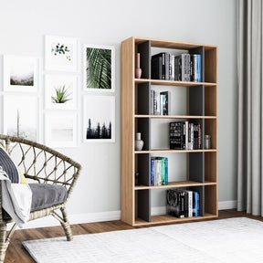 Biblioteca AMSTERDAM OCN-34673, stejar gri/gri
