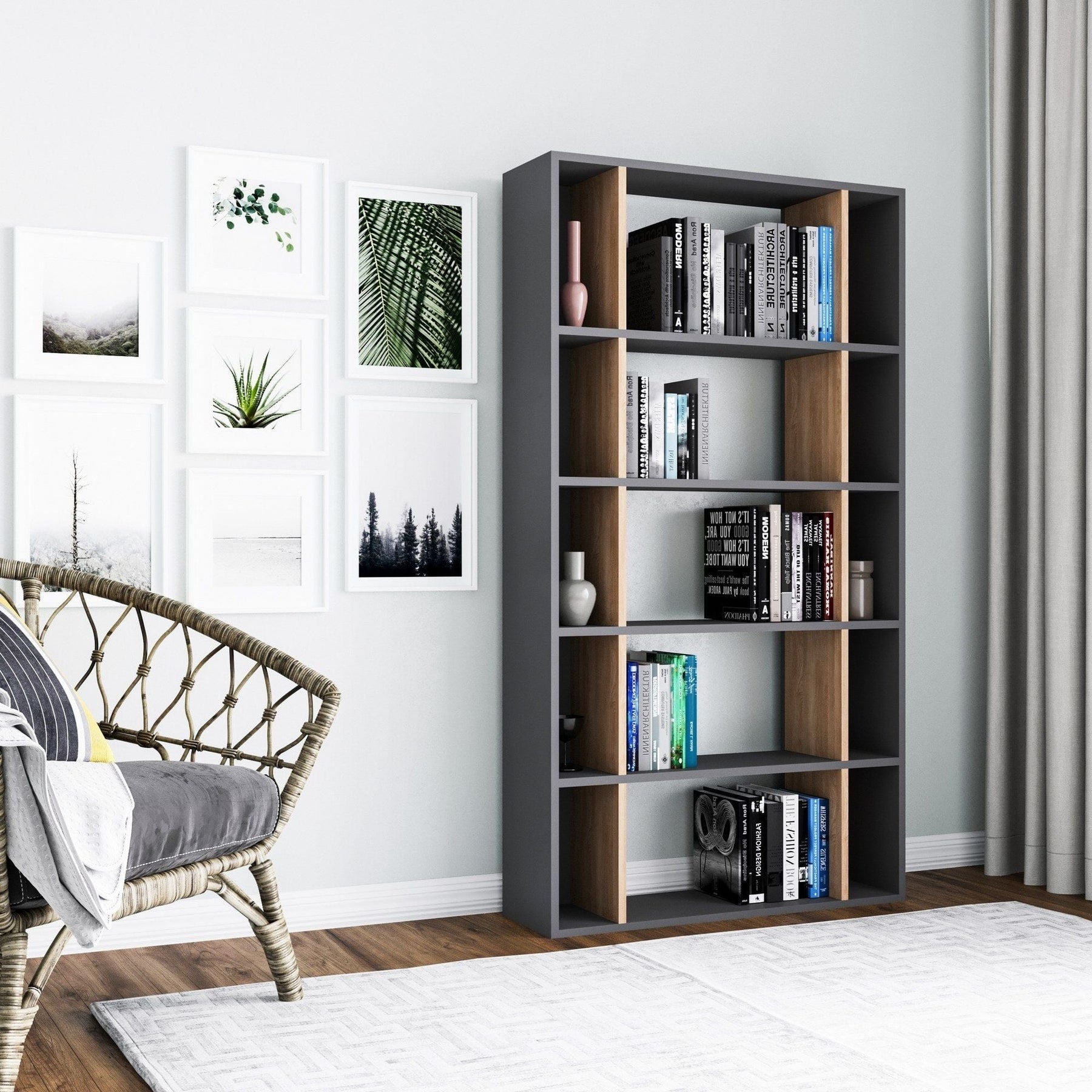 Biblioteca AMSTERDAM OCN-34675, gri/stejar