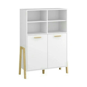 Biblioteca BELLE, PAL laminat, alb, 103×41×153 cm