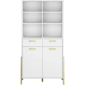 Biblioteca BELLE, alb, PAL laminat, 103x41x197 cm