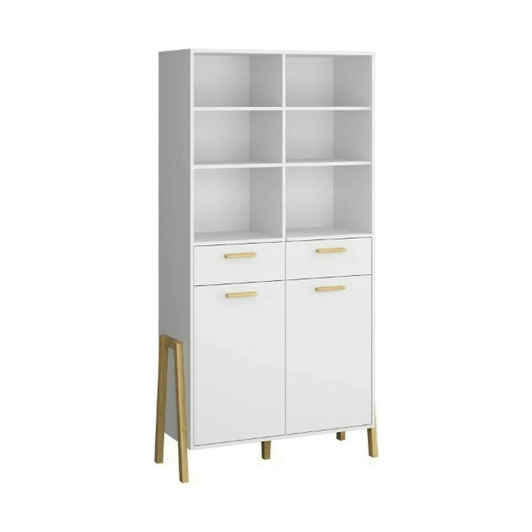Biblioteca BELLE, PAL laminat, alb, 103×41×197 cm