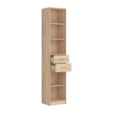 Bibliotecă din stejar sonoma, cu rafturi și sertare, ideală pentru living – primabucata