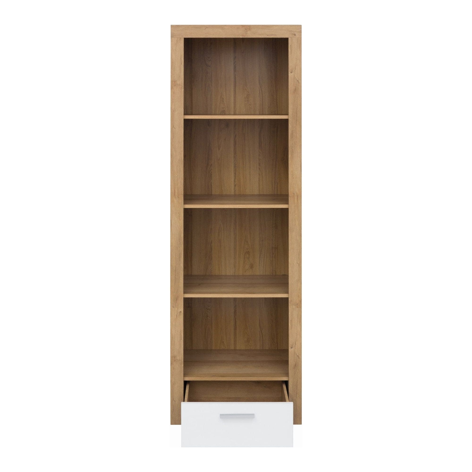 Biblioteca BERGEN OCN-30004, stejar rivierra/alb