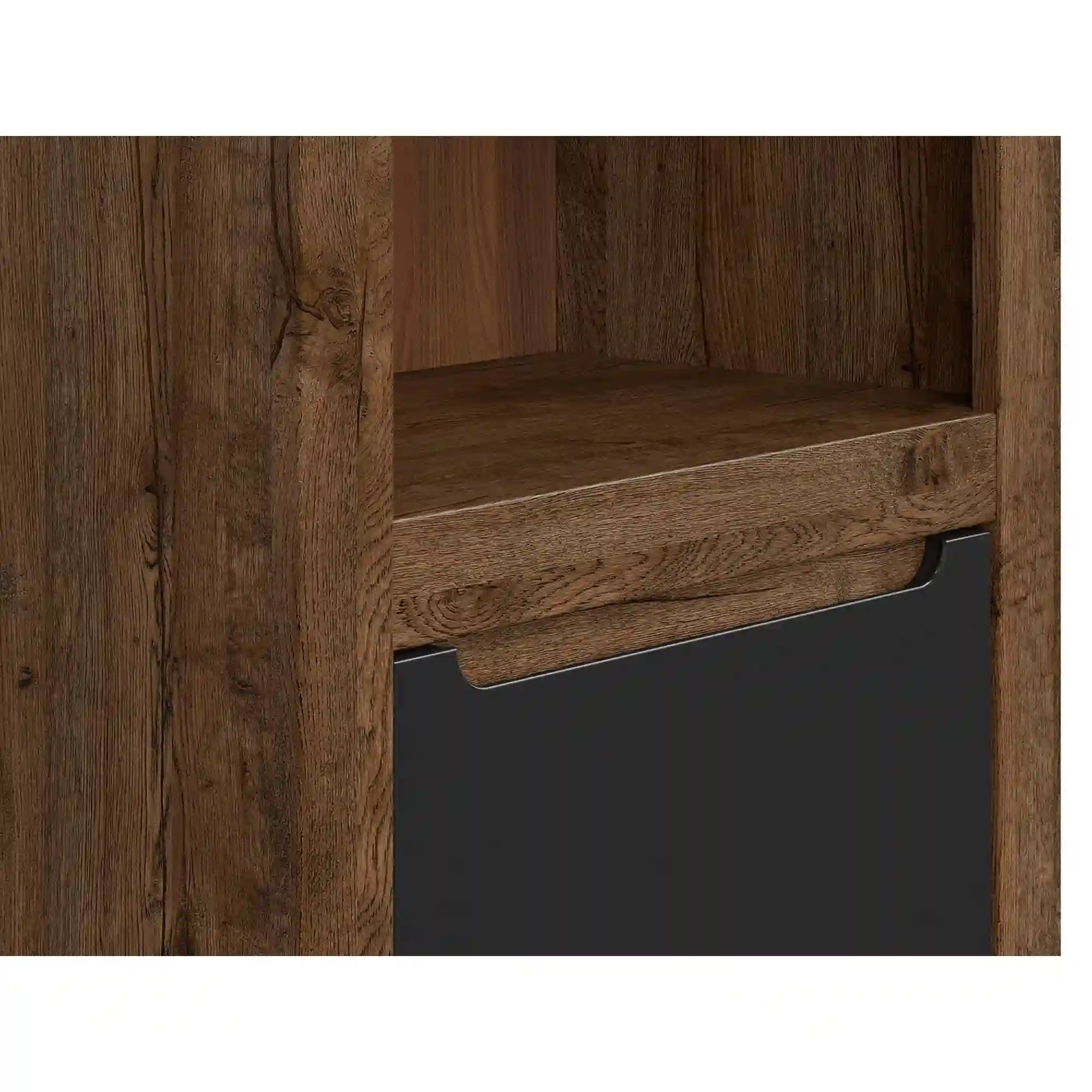 Biblioteca BERGEN OCN-30007, stejar/negru mat