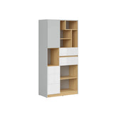 Biblioteca BERGEN OCN-30013, gri deschis/stejar