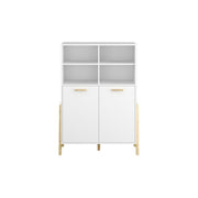 Biblioteca BELLE, alb, PAL laminat, 103x41x153 cm