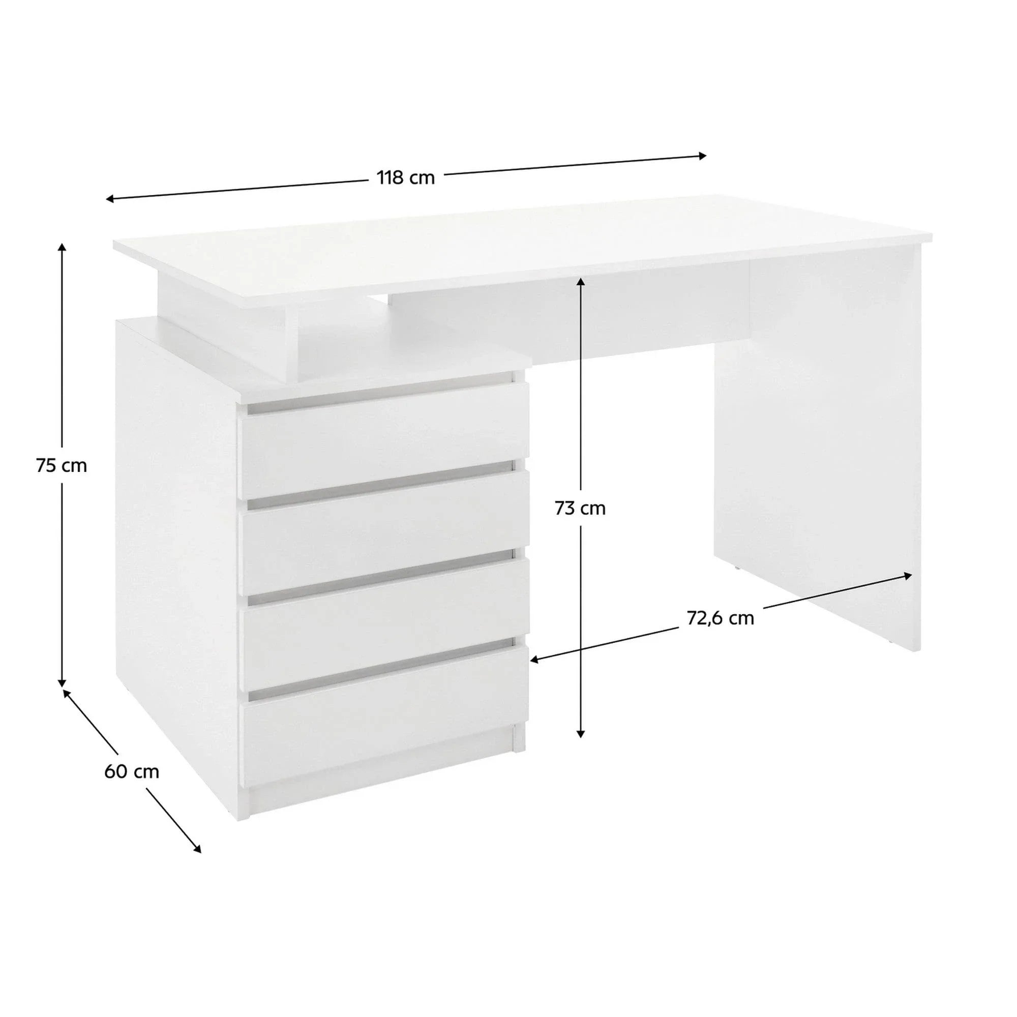 Birou ATHENA OCN-28010, alb