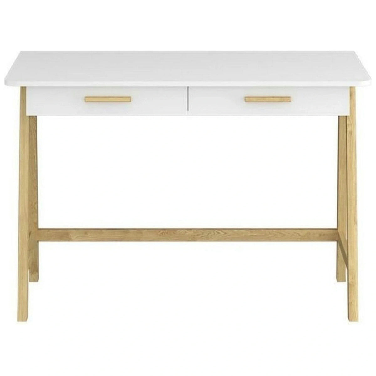 Birou BELLE, stejar/alb, PAL laminat, 120x55x80 cm