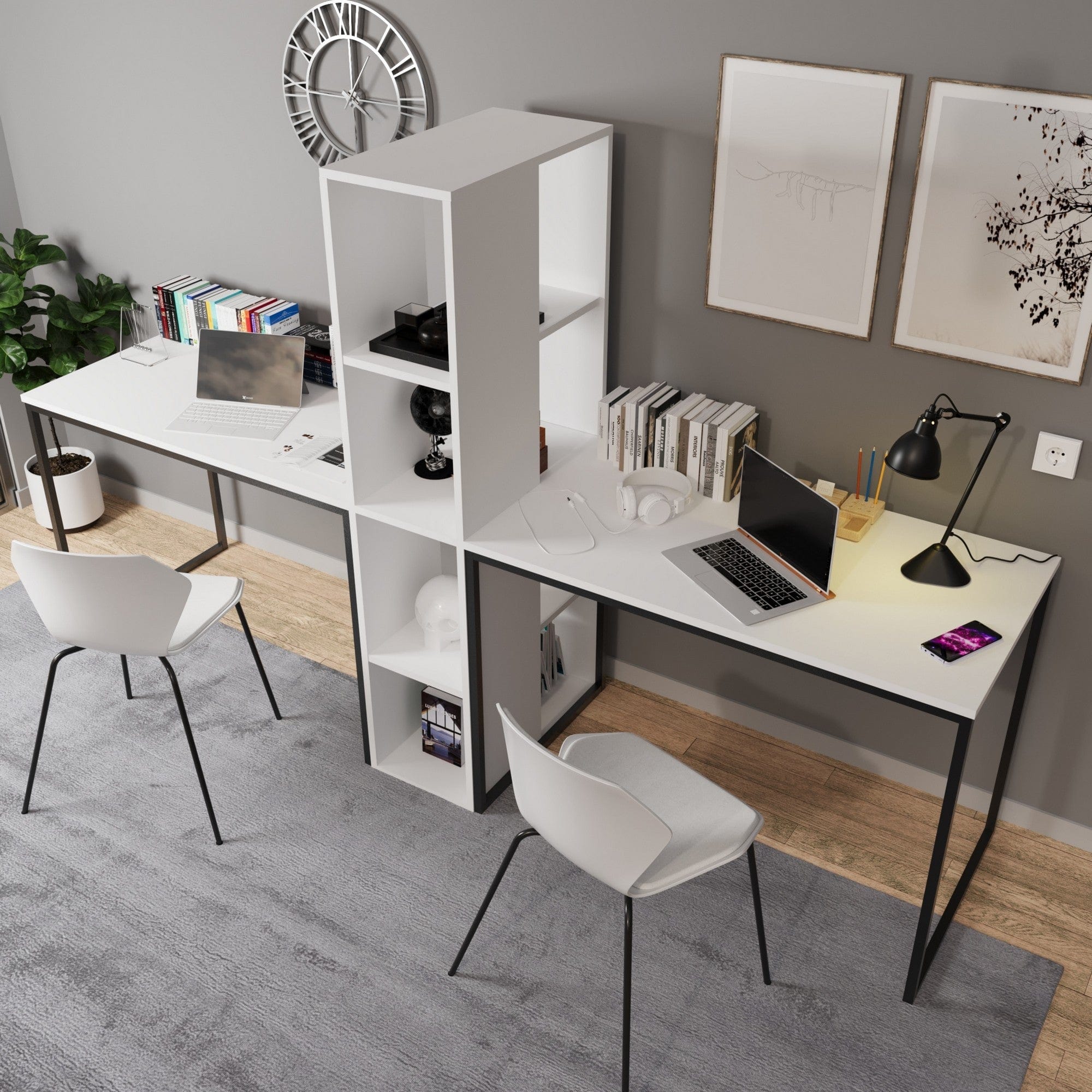 Birou AMSTERDAM OCN-34477, alb/negru