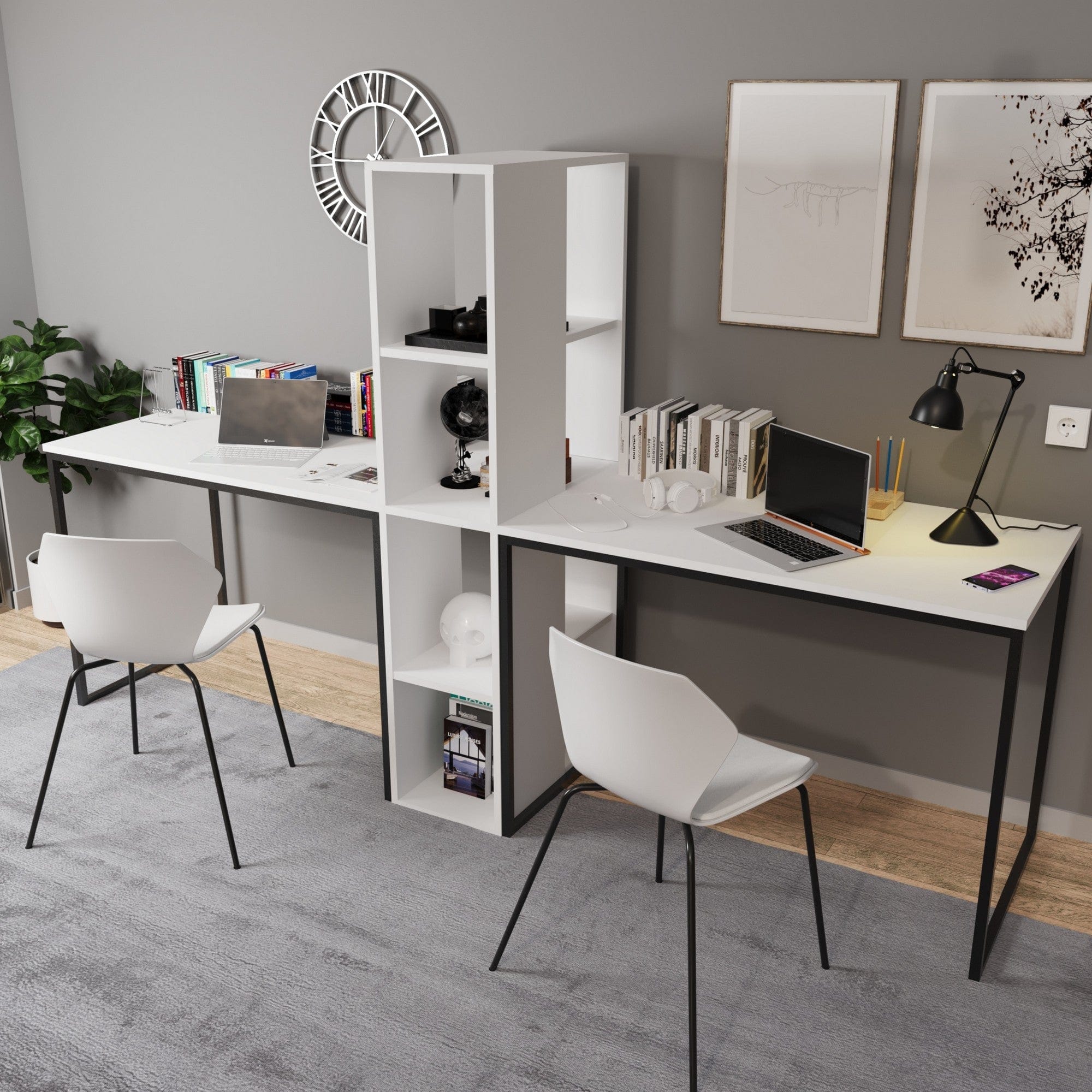 Birou AMSTERDAM OCN-34477, alb/negru