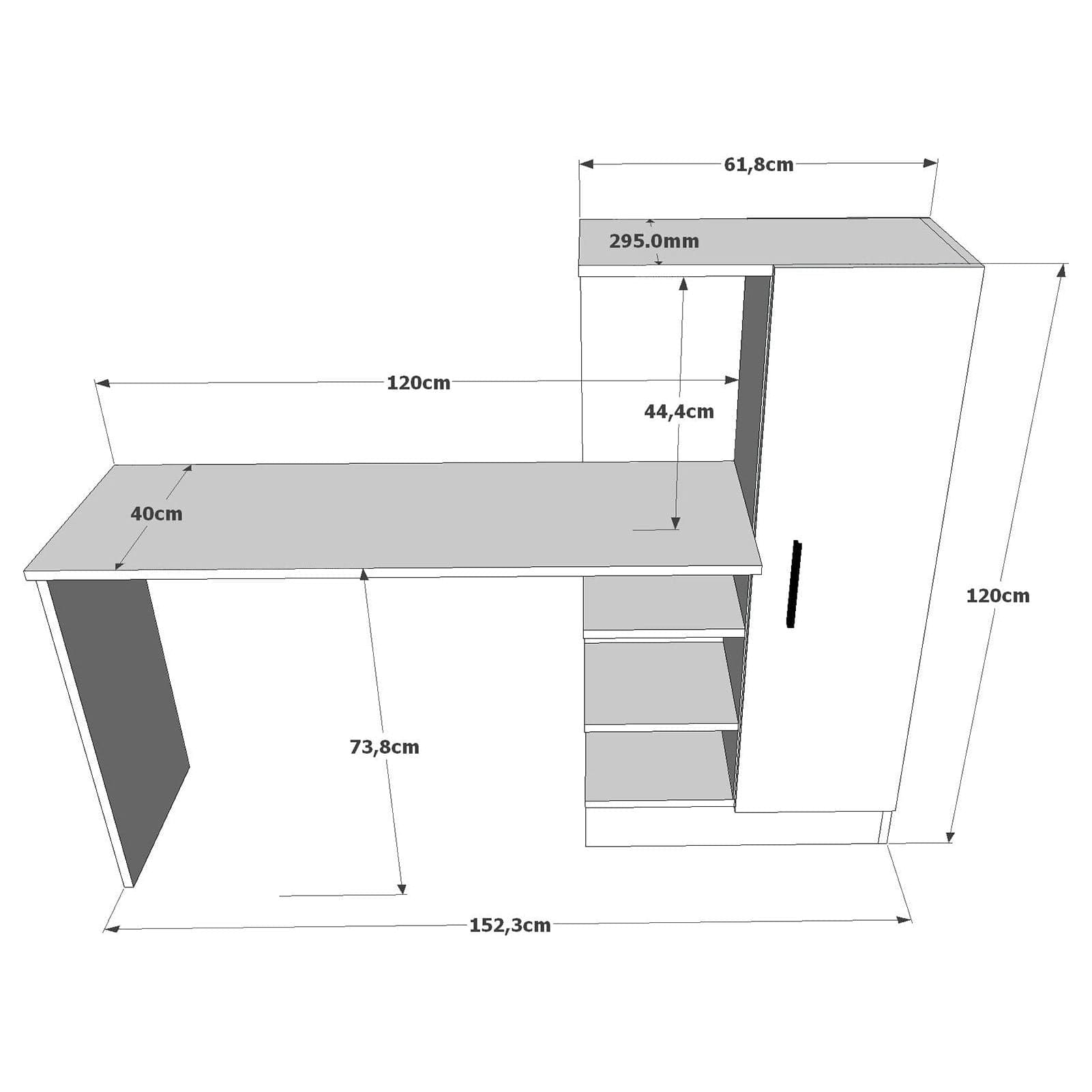 Birou AMSTERDAM OCN-34480, alb/pin