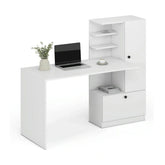 Birou HOBAS, alb, PAL laminat, 150x62x120 cm