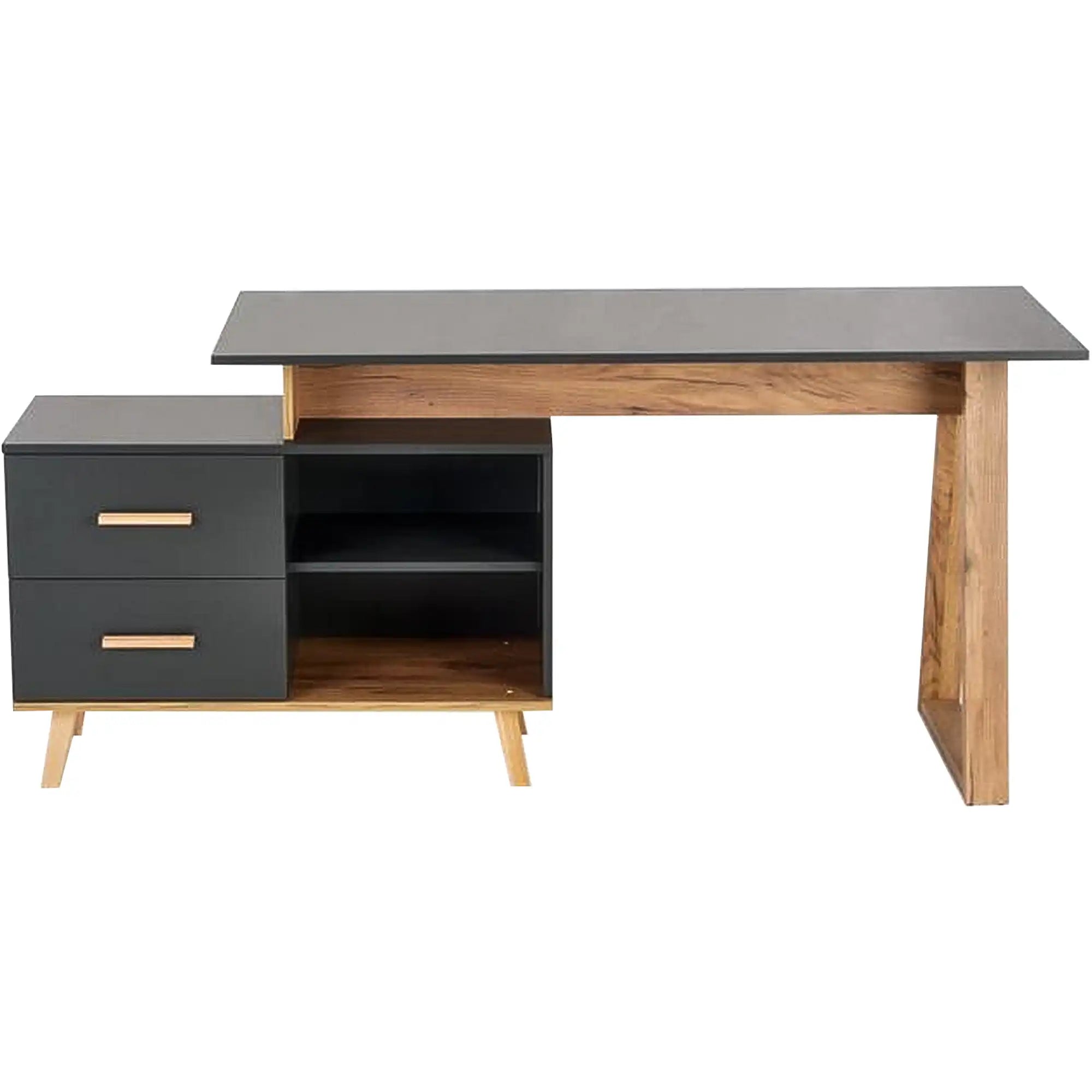 Birou HOUSTON OCN-38224, gri antracit/stejar wotan