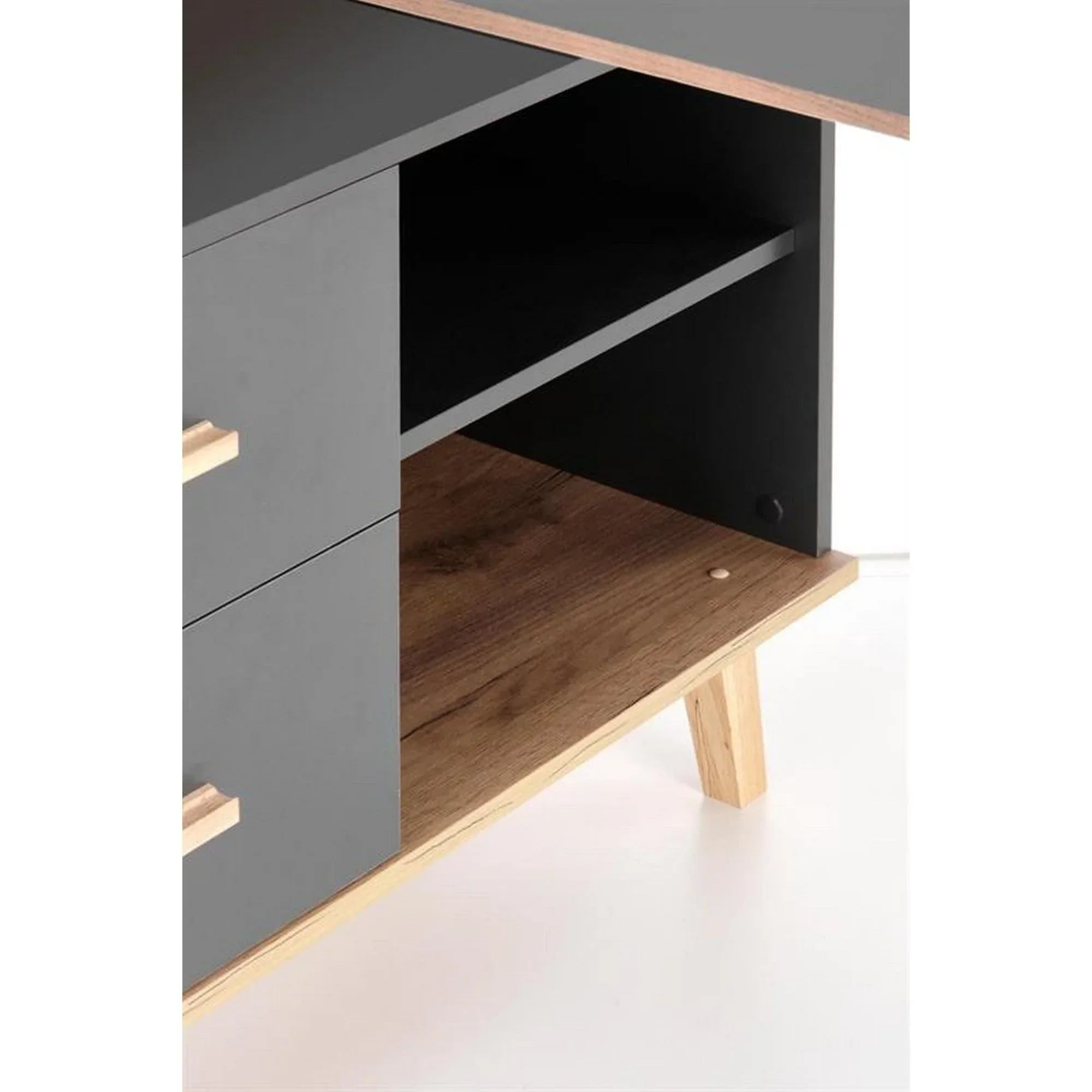 Birou HOUSTON OCN-38224, gri antracit/stejar wotan