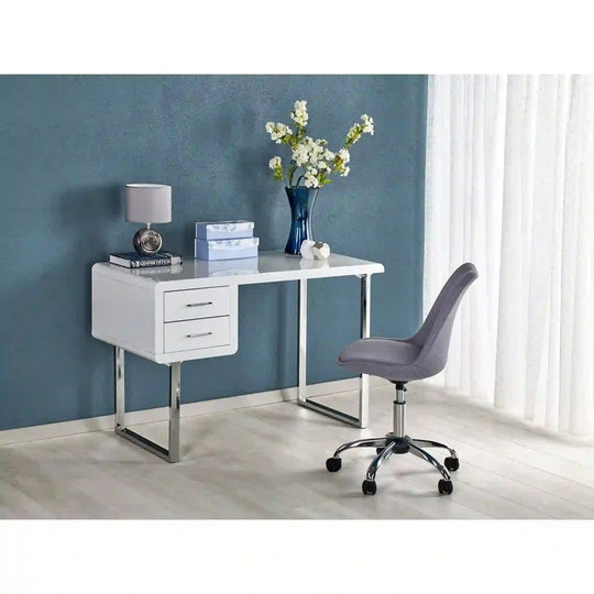 Birou HOUSTON OCN-38234, alb/crom