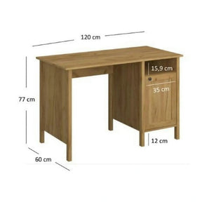 Birou KLARK, PAL laminat/MDF, stejar auriu, 120×60×77 cm