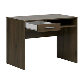 Birou NEPO PLUS, stejar inchis, PAL laminat, cu un sertar, 100x59x76 cm
