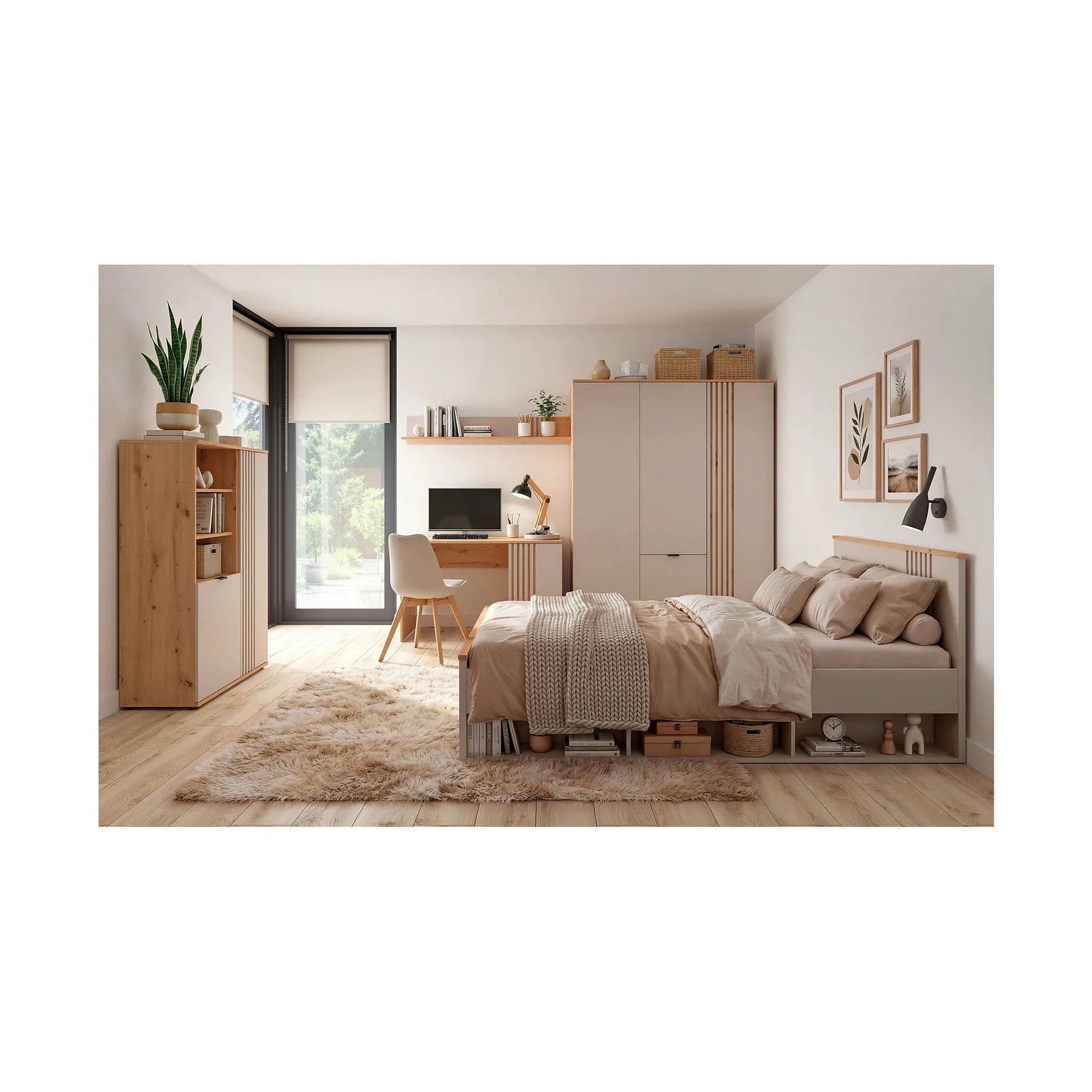 Birou tineret modern BREVAS, PAL, stejar artisan/casmir, 120×60×76.5 cm