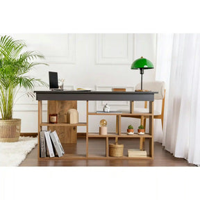Birou VESPER, PAL melaminat, gri antracit/pin atlantic, 130×120×72 cm