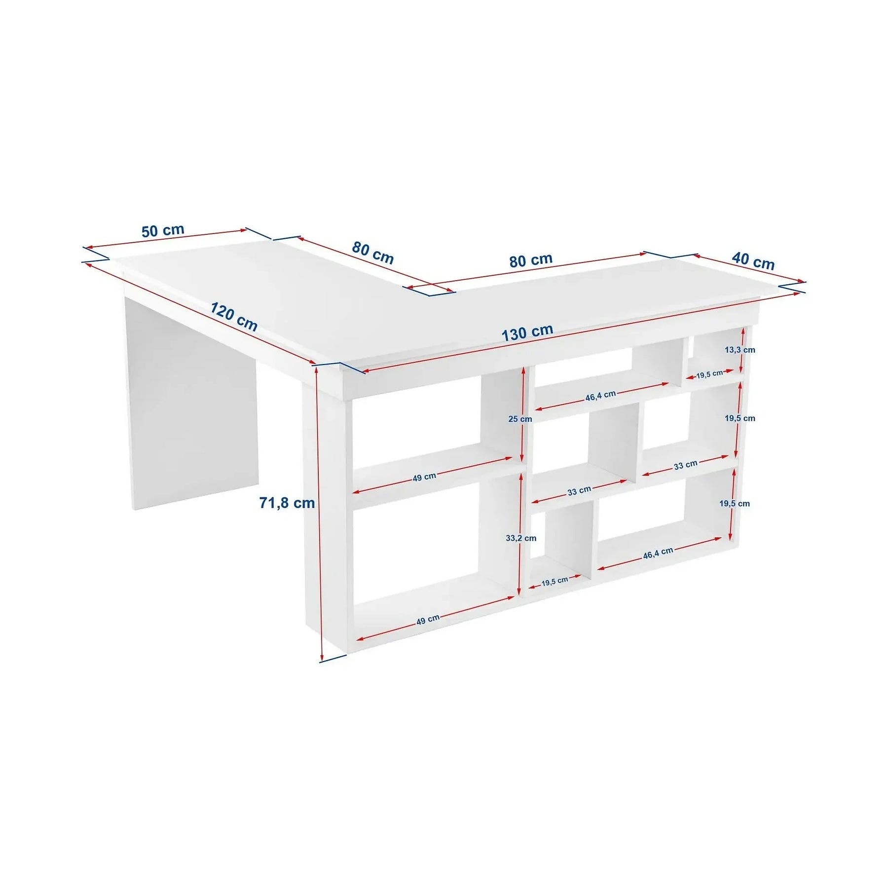 Birou VESPER, PAL melaminat, gri antracit/pin atlantic, 130×120×72 cm