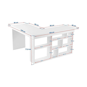 Birou VESPER, PAL melaminat, gri antracit/pin atlantic, 130×120×72 cm