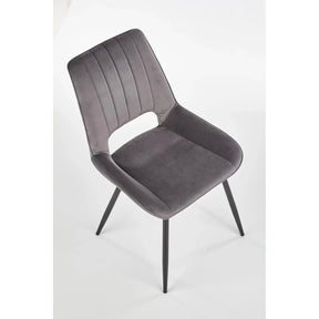 Scaun tapitat K404, gri/negru, stofa/metal, 52x58x88 cm