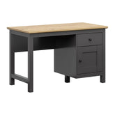 Birou HESEN, gri grafit/stejar artizanal, PAL, 120x60x75 cm