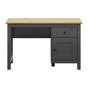 Birou HESEN, gri grafit/stejar artizanal, PAL, 120x60x75 cm