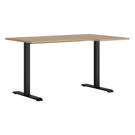 Masa birou SPACE OFFICE, stejar artisan/negru, PAL laminat/metal, pe dreapta, 140x90x76 cm