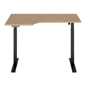 Masa birou SPACE OFFICE, stejar artisan/negru, PAL laminat/metal, pe stanga cu inaltime reglabila, 140x90x72-120 cm