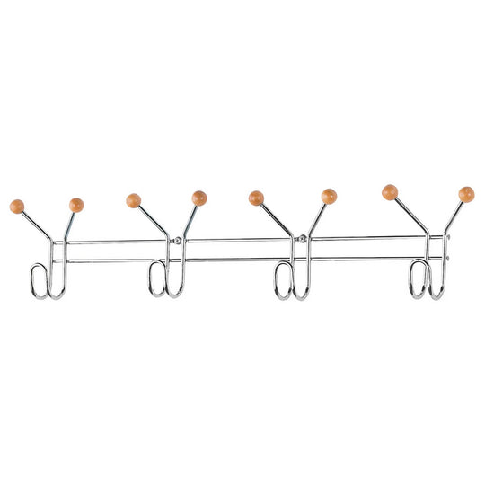 Cuier perete KARL, crom/stejar, metal, 34x3x6 cm