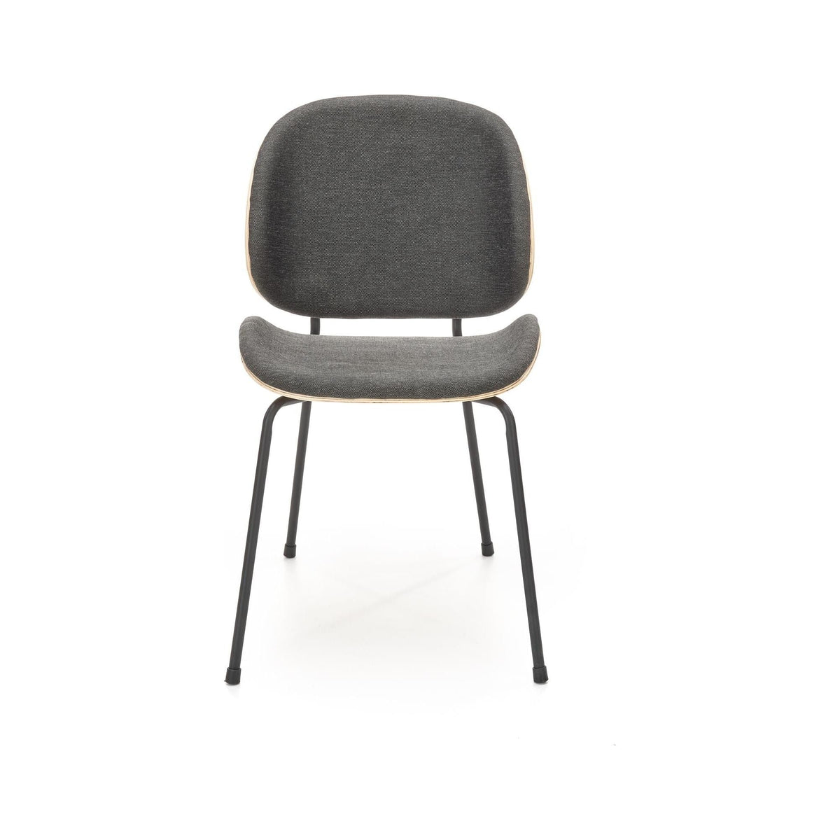 Scaun K467, gri inchis/stejar, stofa clasica/placaj/metal, 47x57x81 cm
