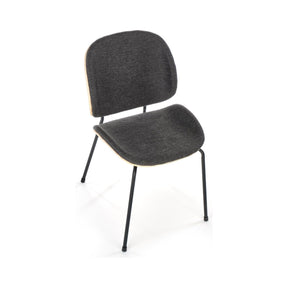 Scaun K467, gri inchis/stejar, stofa clasica/placaj/metal, 47x57x81 cm