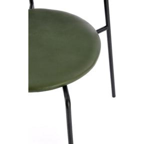 Scaun K524, verde/negru, ratan sintetic/piele ecologica, 46x51x78 cm