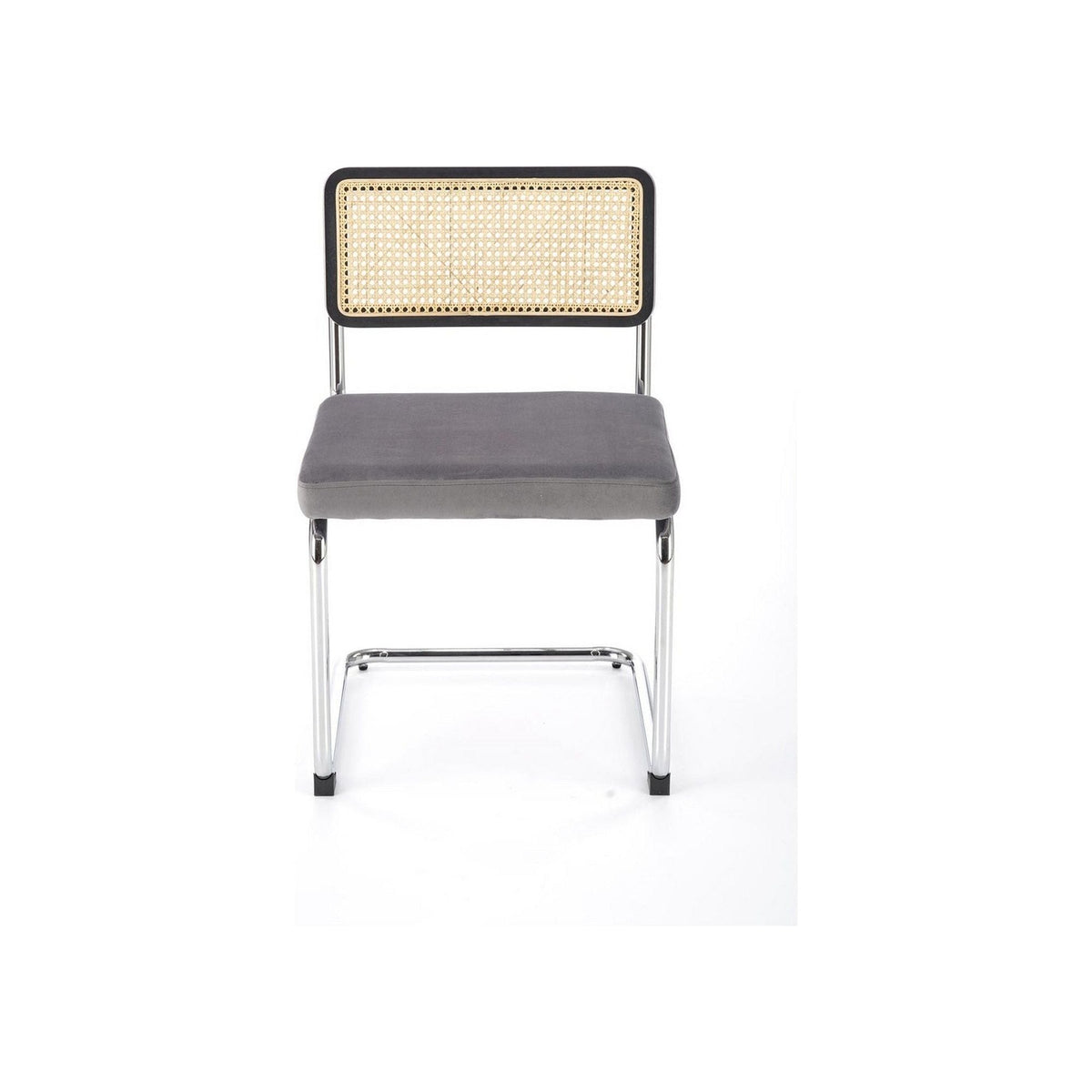 Scaun K504, gri, stofa catifelata/otel, 47x60x84 cm