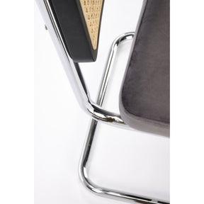 Scaun K504, gri, stofa catifelata/otel, 47x60x84 cm
