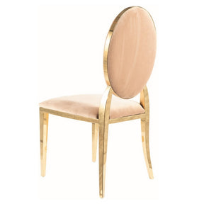 Scaun KING, bej/auriu, stofa catifelata/metal, 47x43x95 cm