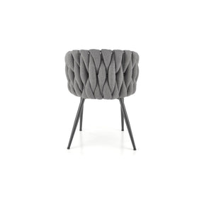 Scaun tapitat K516, gri/negru, stofa/otel, 57x60x79 cm