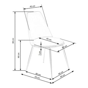 Scaun K460, negru/auriu, stofa catifelata, 49x54x84 cm