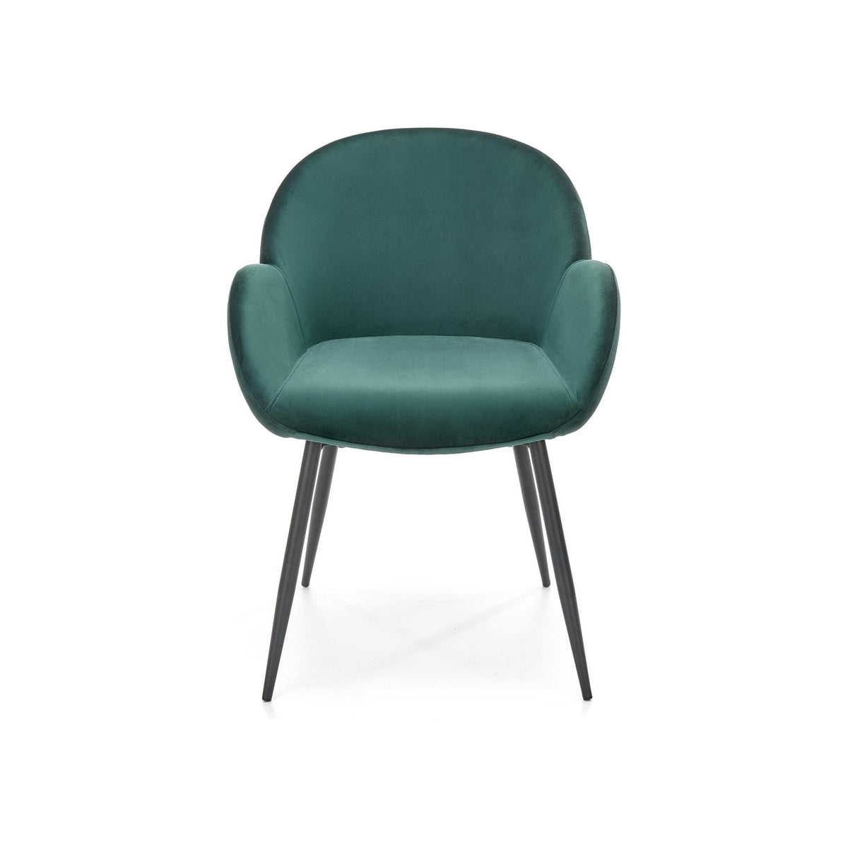 Scaun K480, verde inchis/negru, stofa catifelata/metal, 59x59x79 cm