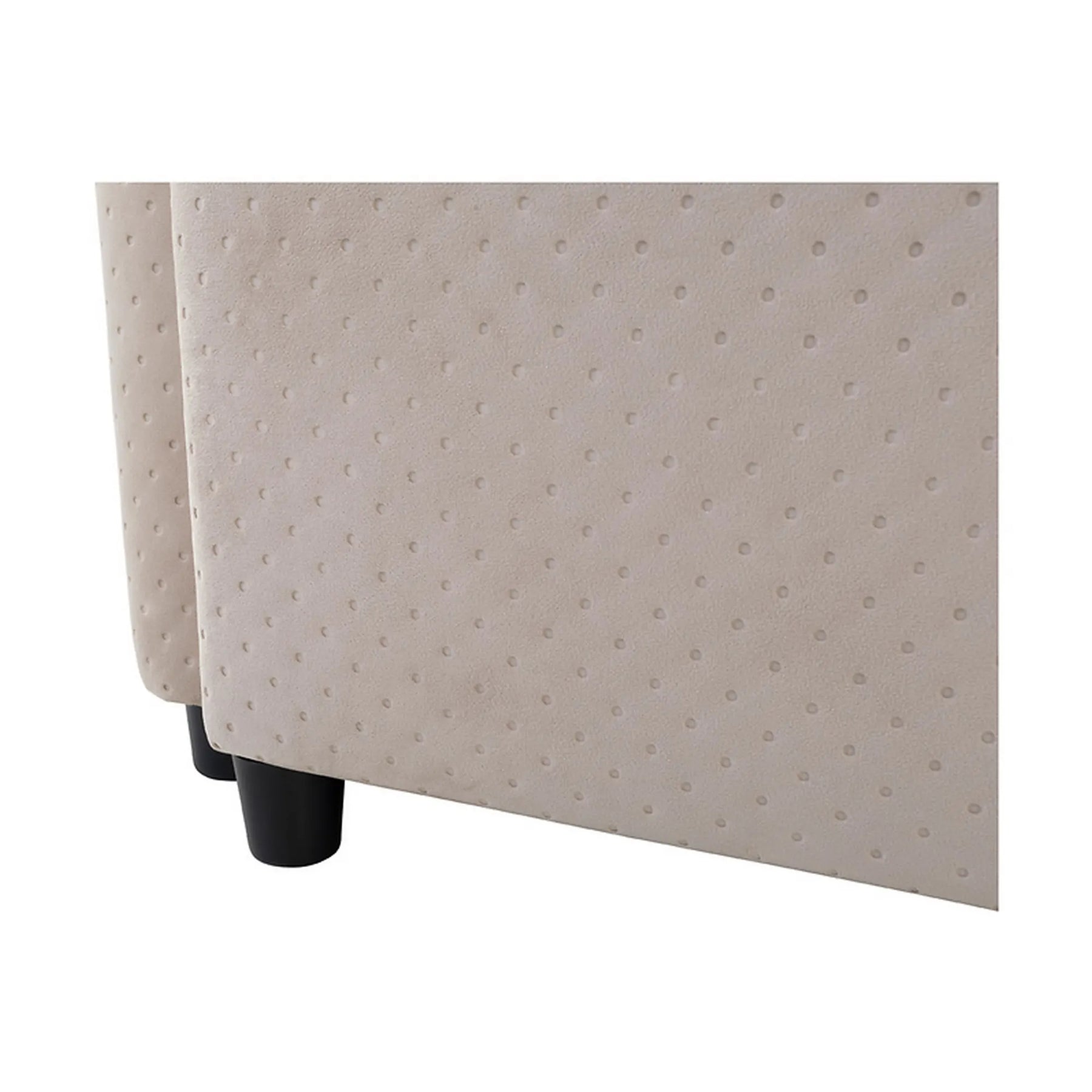 Canapea extensibila AKARO, stofa catifelata bej - Tiffany 02, cu lada depozitare, 227x114x85 cm