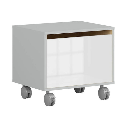 Cutie depozitare NANDU, gri/alb licios, PAL, 50x40x35 cm