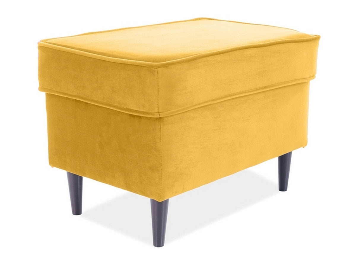 Taburet RON, stofa catifelata galben - Bluvel 68, 60x40x43 cm
