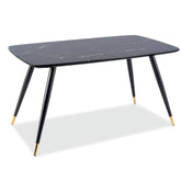 Masa CYRYL, cu efect de piatra neagra, 140x80