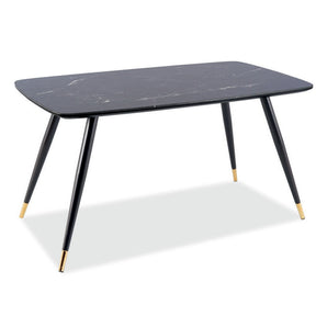 Masa CYRYL, cu efect de piatra neagra, 140x80