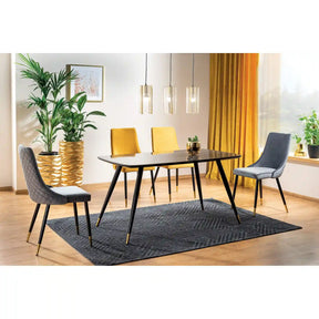 Masa CYRYL, cu efect de piatra neagra, 140x80