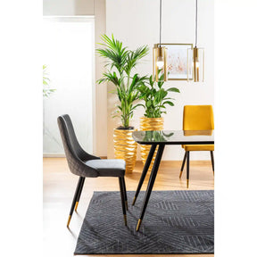 Masa CYRYL, cu efect de piatra neagra, 140x80
